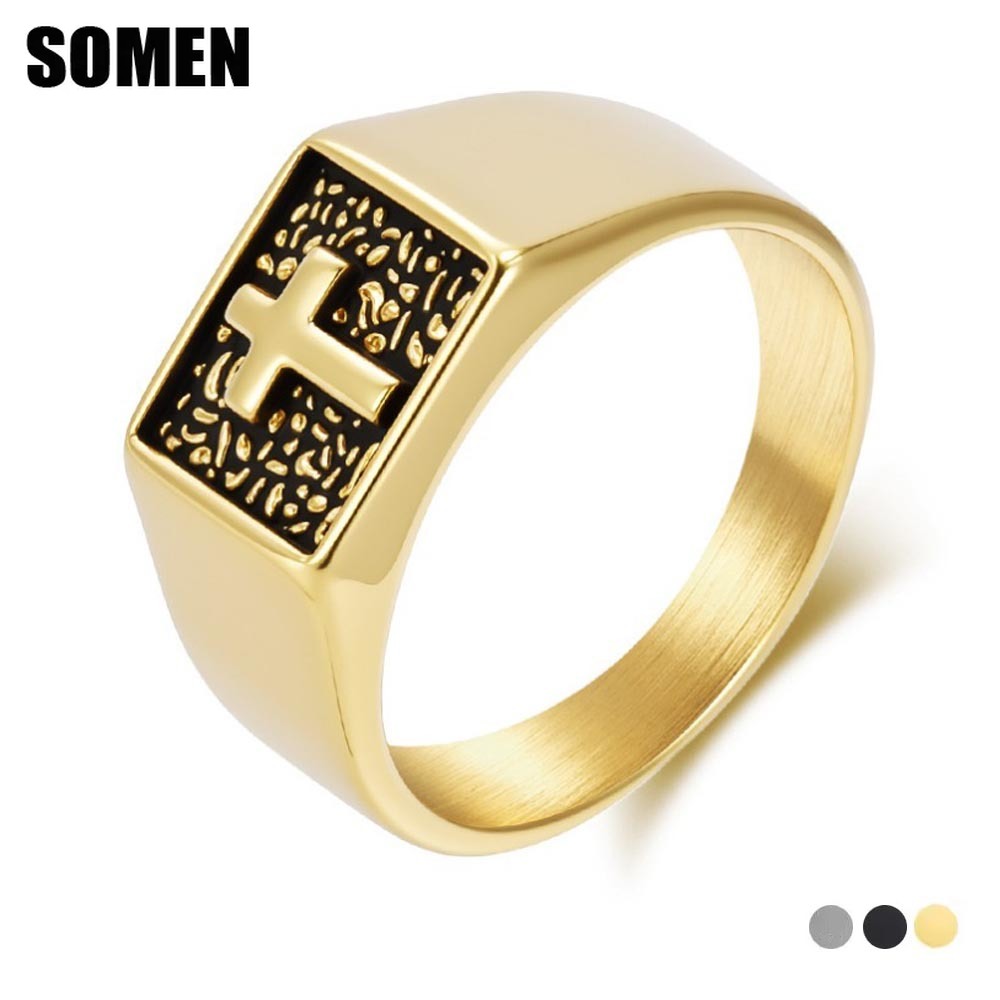 Wedding Zone - Somen Vintage Stainless Steel Cross Signet