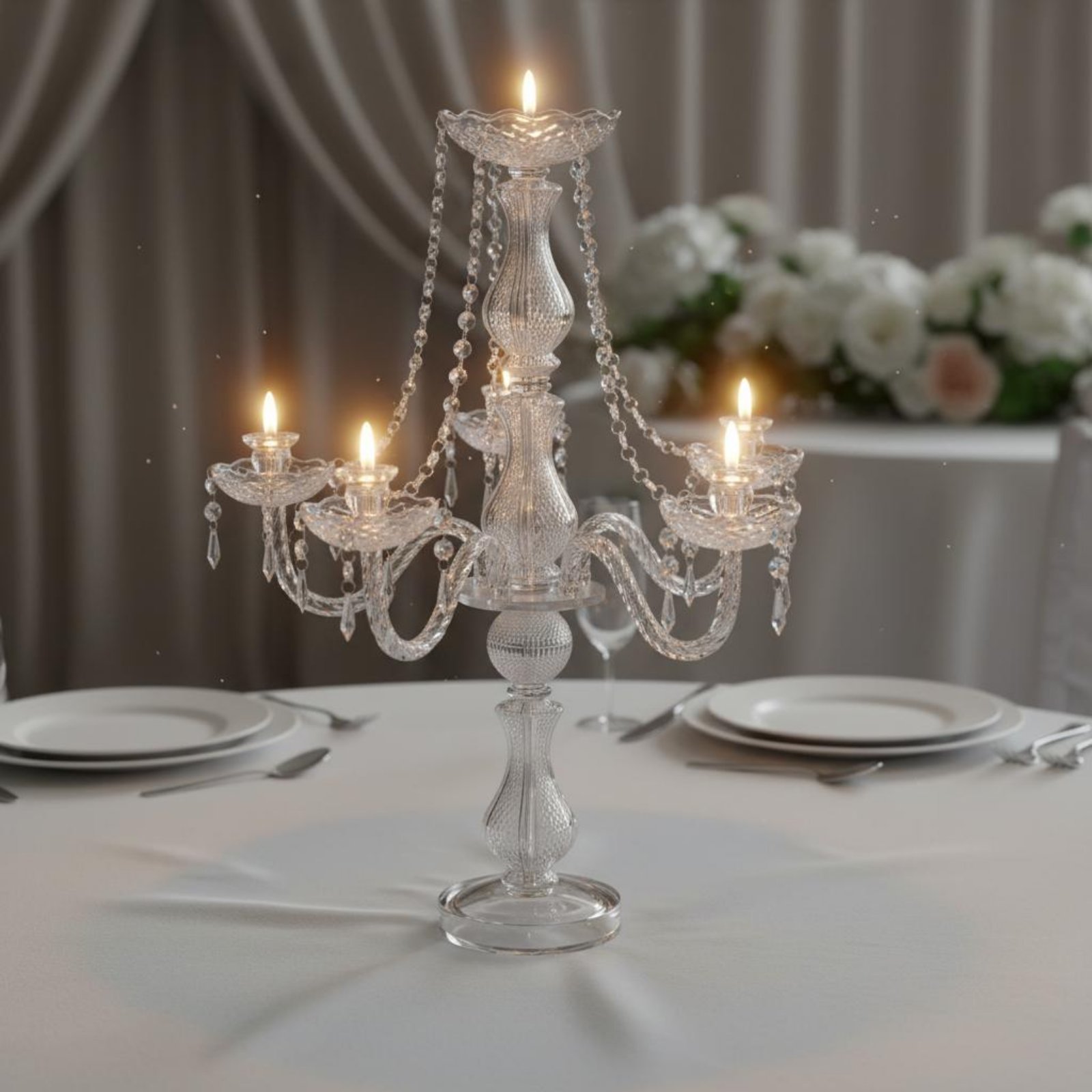 Wedding Decoration Supply - Crystal Candelabra Elegant Wedding Candelabra Crystal
