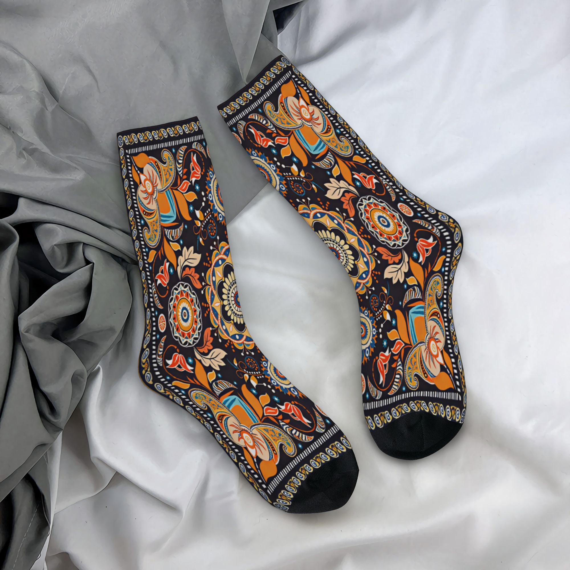 Navy Orange Folk Floral Mandal - Good Floral & Wedding Decor Supply Photos 评论和价格