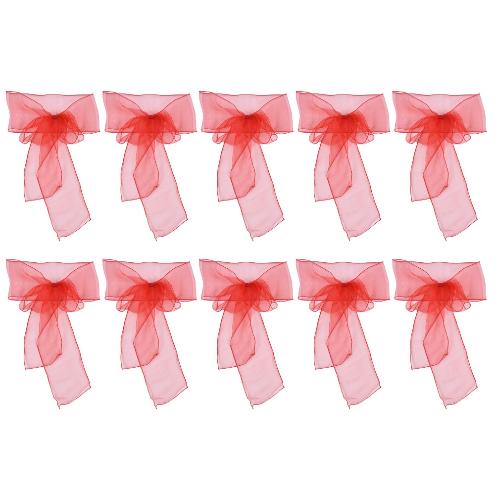 10Pcs Blue, red, yellow, purpl - Chair Sash Organza 评论和价格