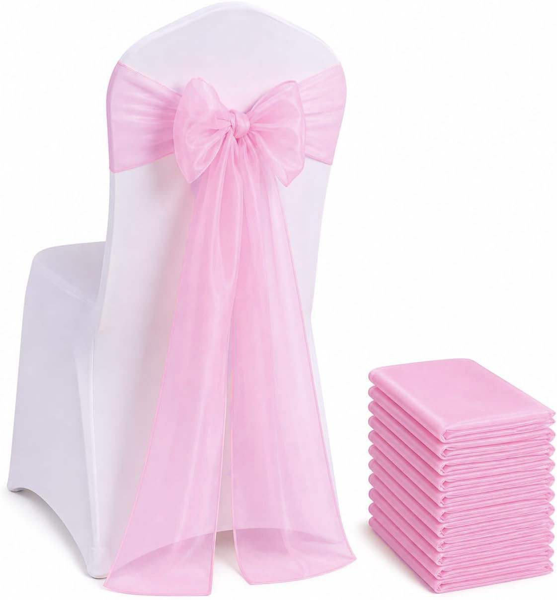 Organza Chair Sashes Bows 100/ - Chair Sash Organza 评论和价格