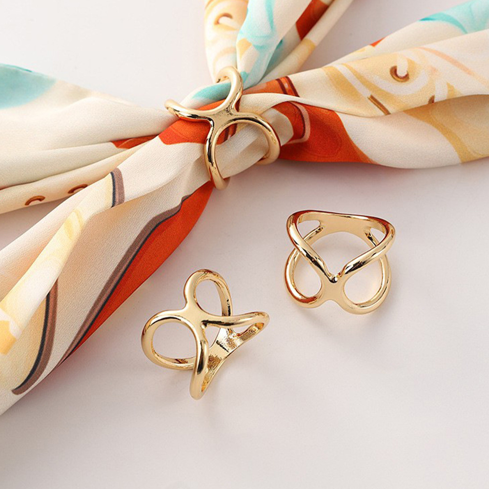 3pcs X Shaped Alloy Scarf Ring - Wedding Zone 评论和价格
