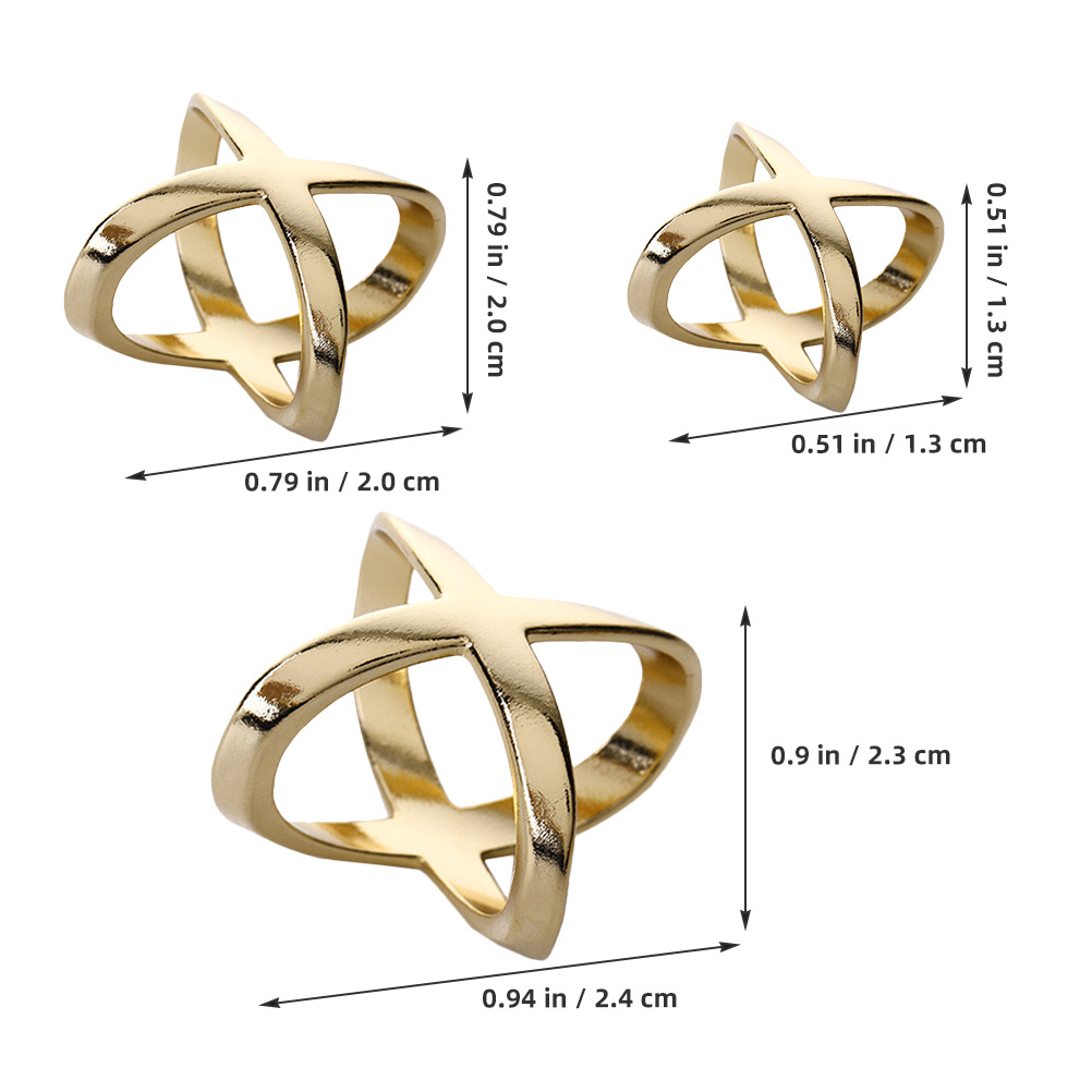 3pcs X Shaped Alloy Scarf Ring - Wedding Zone 评论和价格