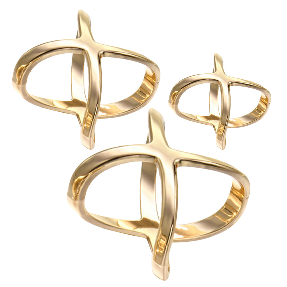 3pcs X Shaped Alloy Scarf Ring - Wedding Zone 评论和价格