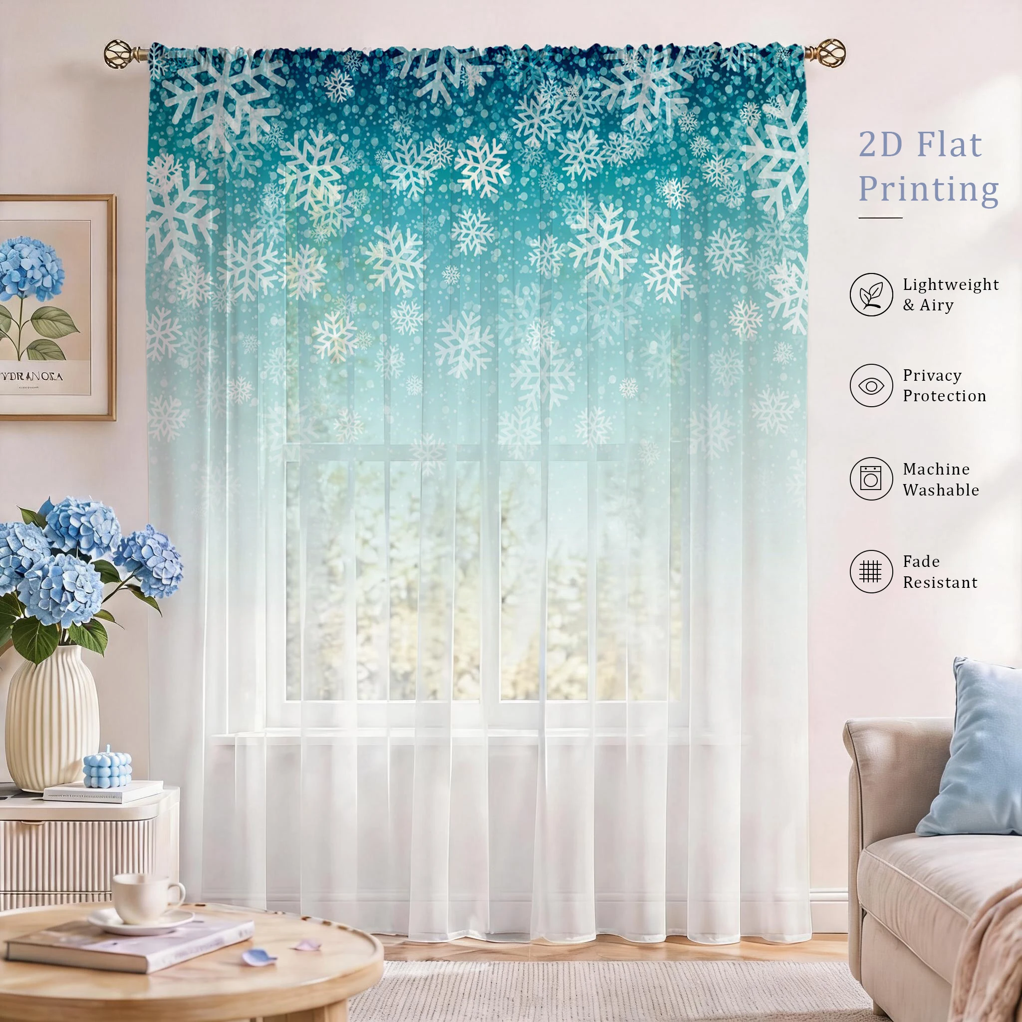 Floral Gradient Sheer Curtain, - Good Floral & Wedding Decor Supply Photos 评论和价格
