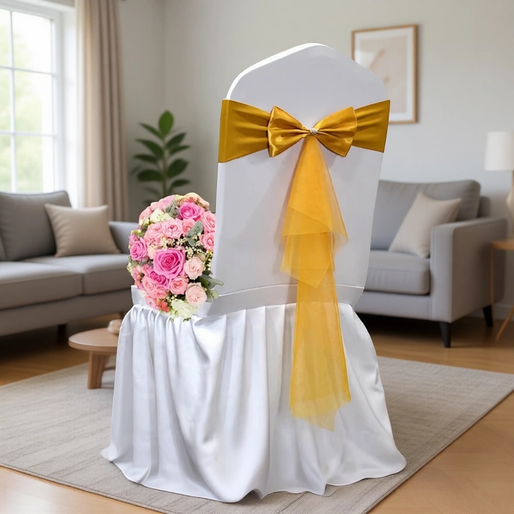 Classic European Style Bow Org - Chair Sash Organza 评论和价格