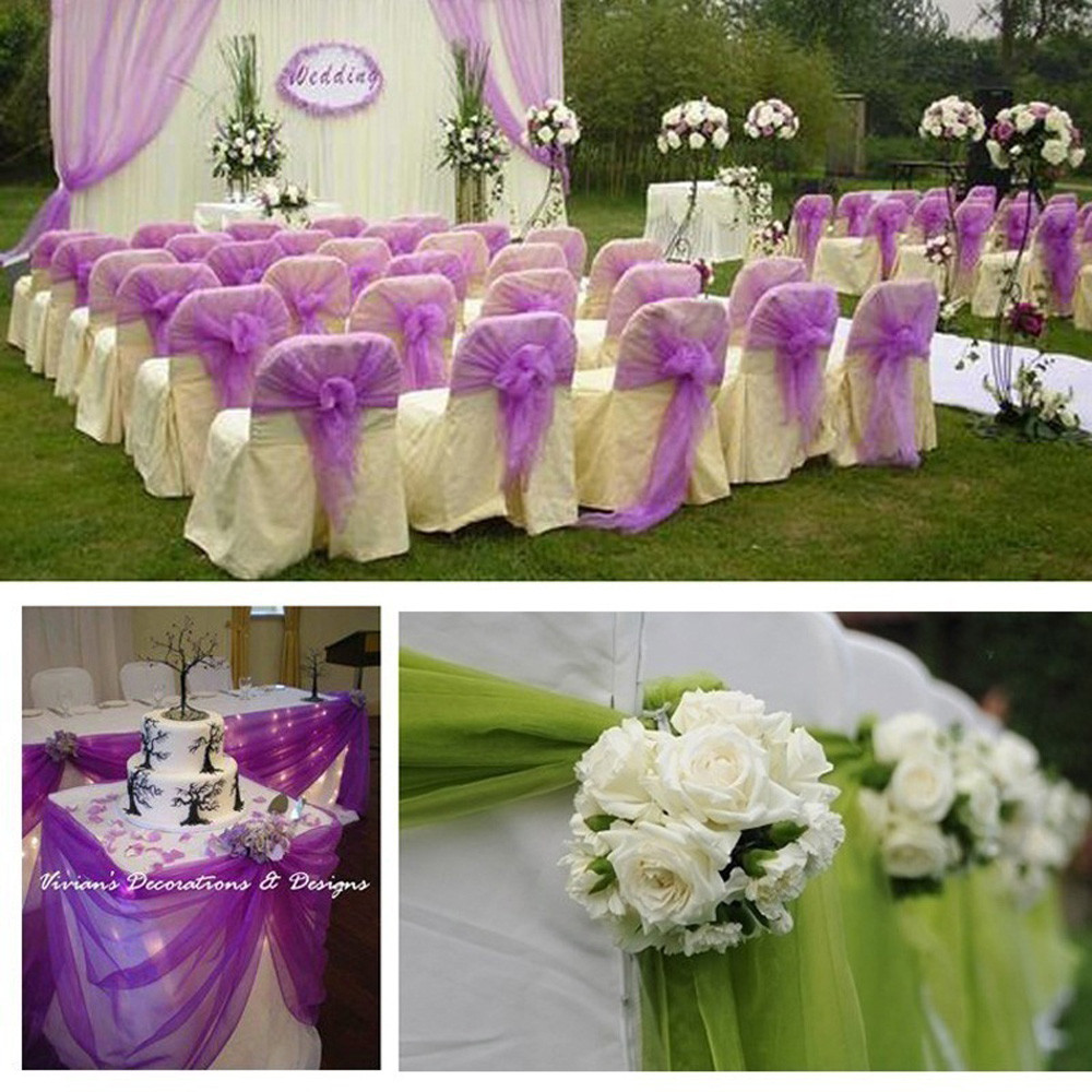 Wedding Decoration Tulle Roll  - Chair Sash Organza 评论和价格