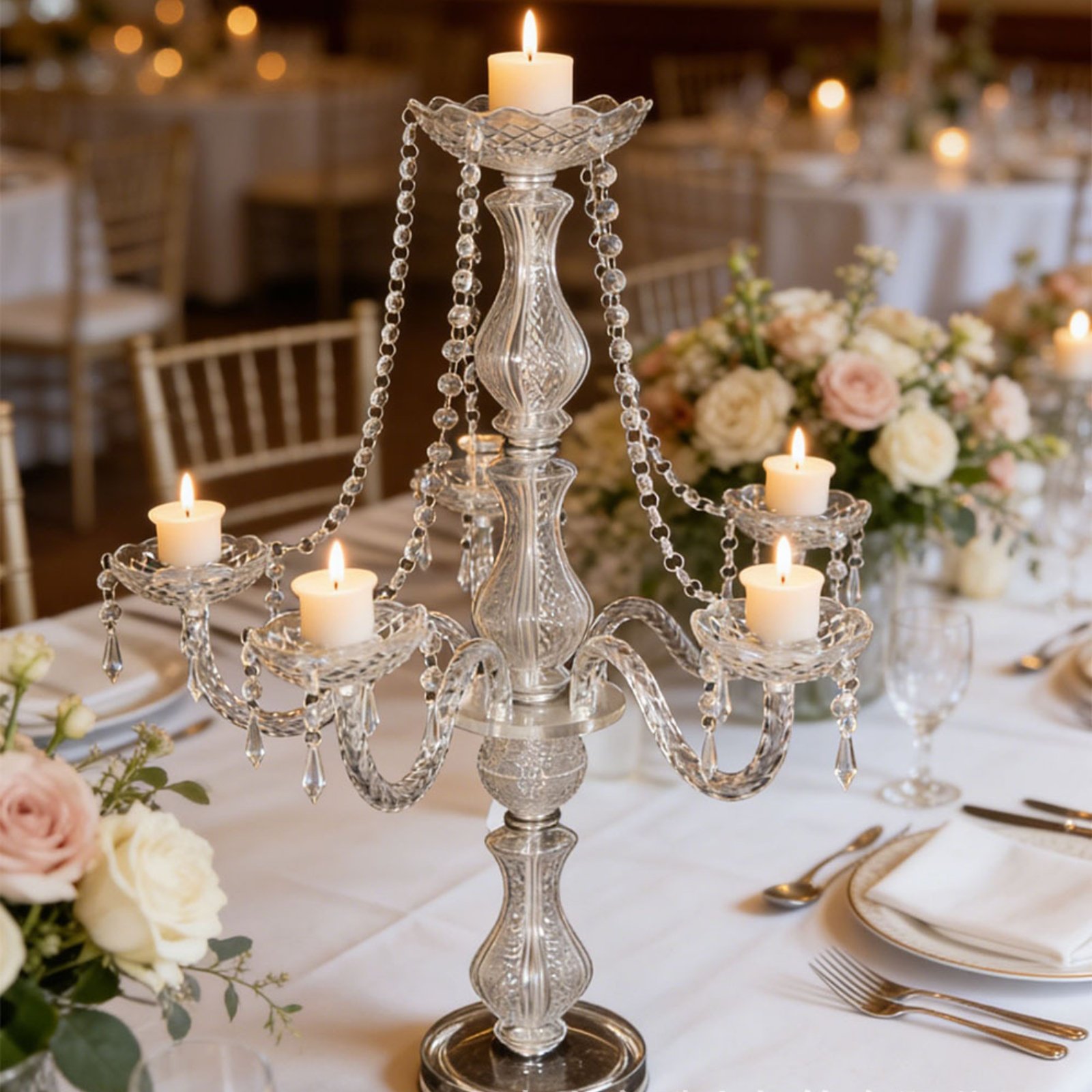 Crystal Candelabra Elegant Wed - Wedding Decoration Supply 评论和价格