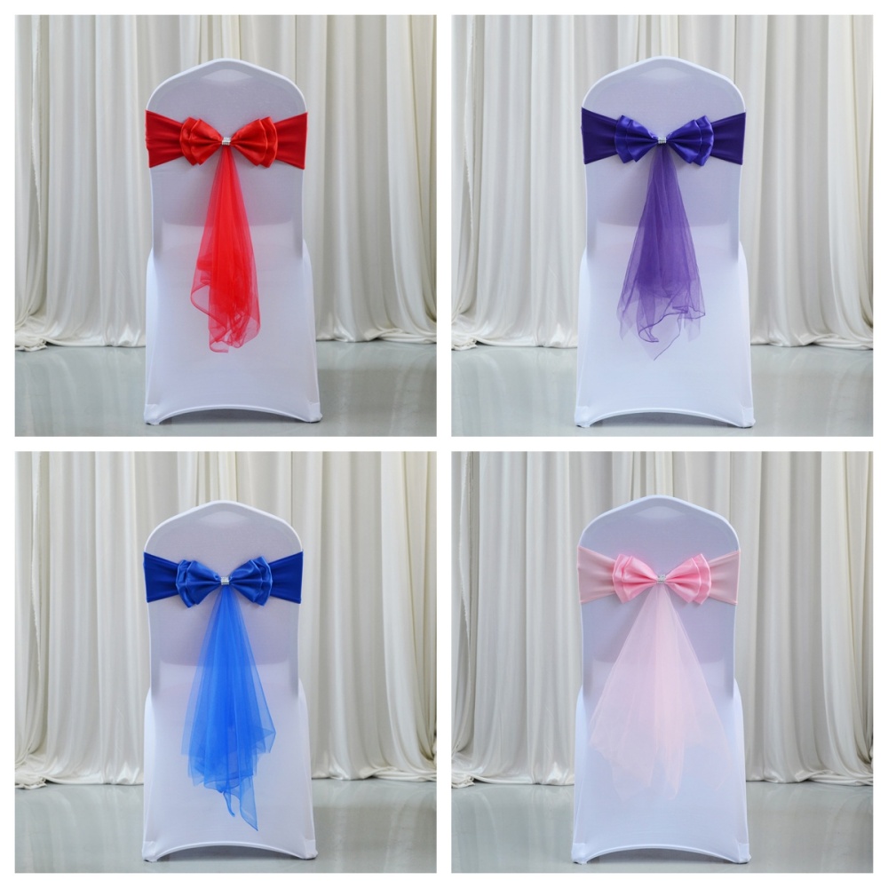 Stretch Bow Knot Customizable  - Chair Sash Organza 评论和价格