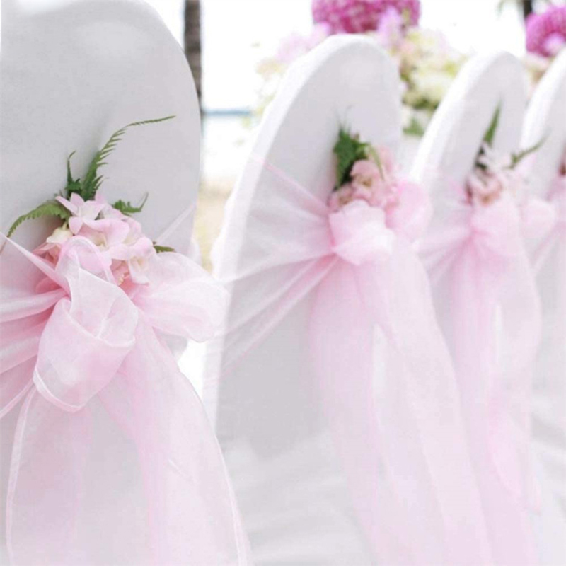 10/50/100PCS Wedding Chair Dec - Chair Sash Organza 评论和价格