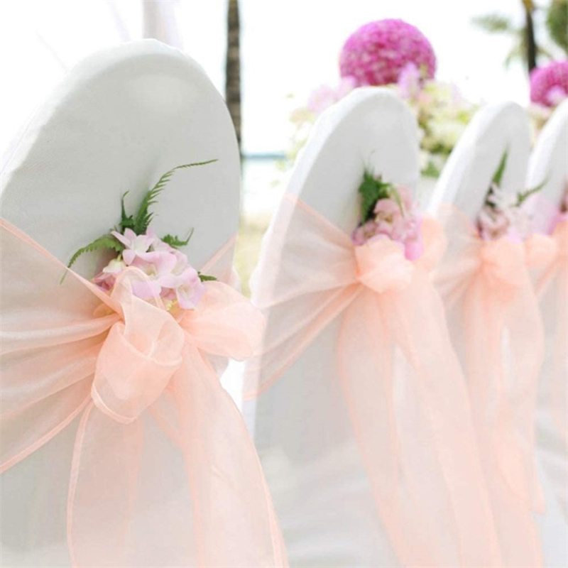 10/50/100PCS Wedding Chair Dec - Chair Sash Organza 评论和价格