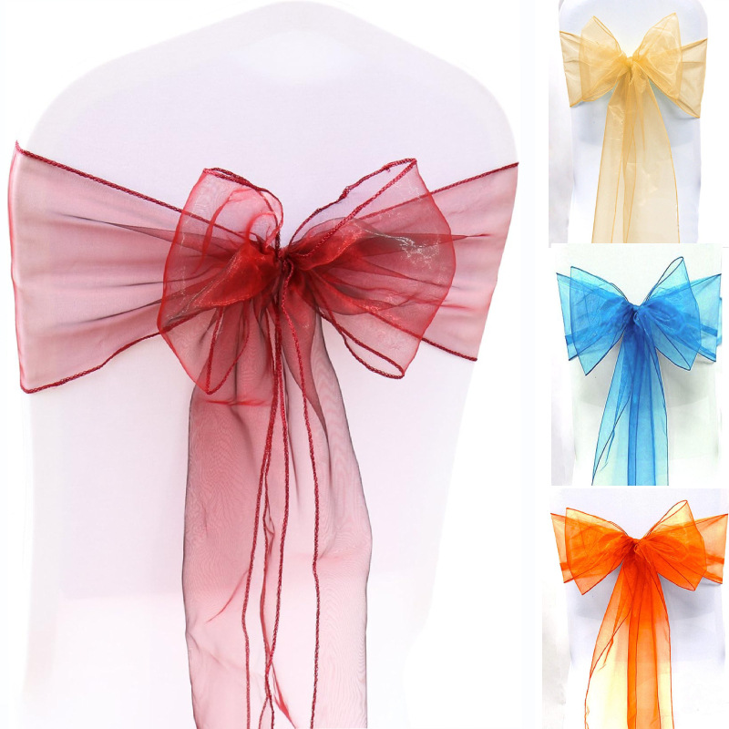 10/50/100PCS Wedding Chair Dec - Chair Sash Organza 评论和价格