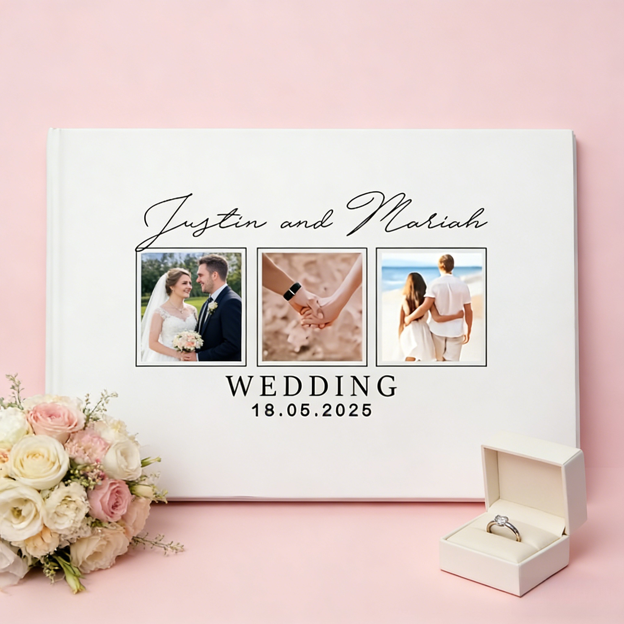A Custom Wedding Guest Book -  - Personalized Guest Book 评论和价格