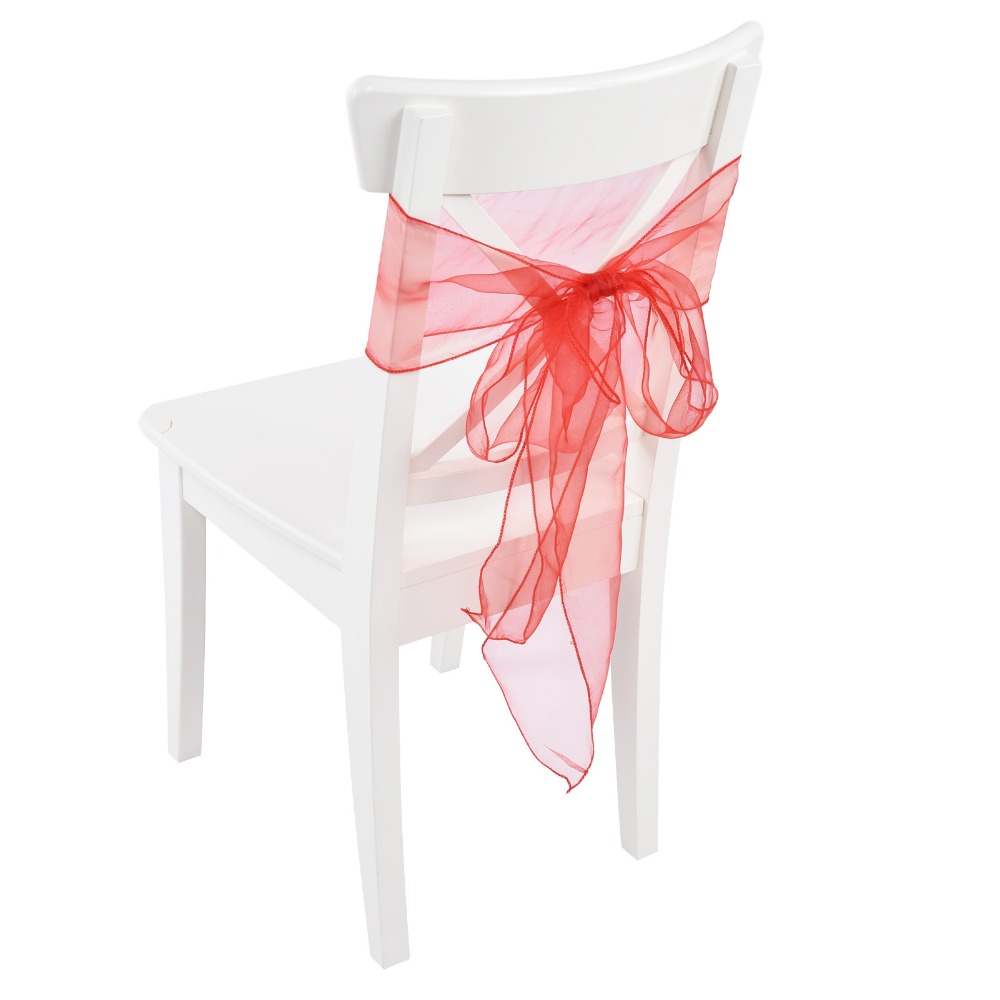 10Pcs Blue, red, yellow, purpl - Chair Sash Organza 评论和价格