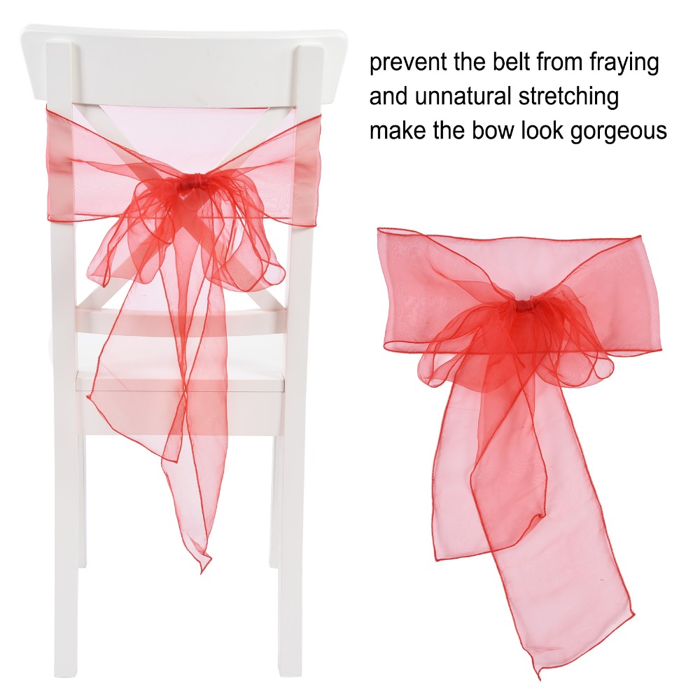 10Pcs Blue, red, yellow, purpl - Chair Sash Organza 评论和价格