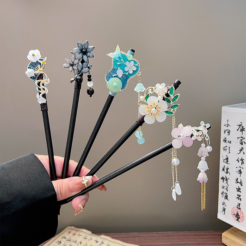 Classic Tassel Hair Stick Blac - Wedding Decoration Supply 评论和价格