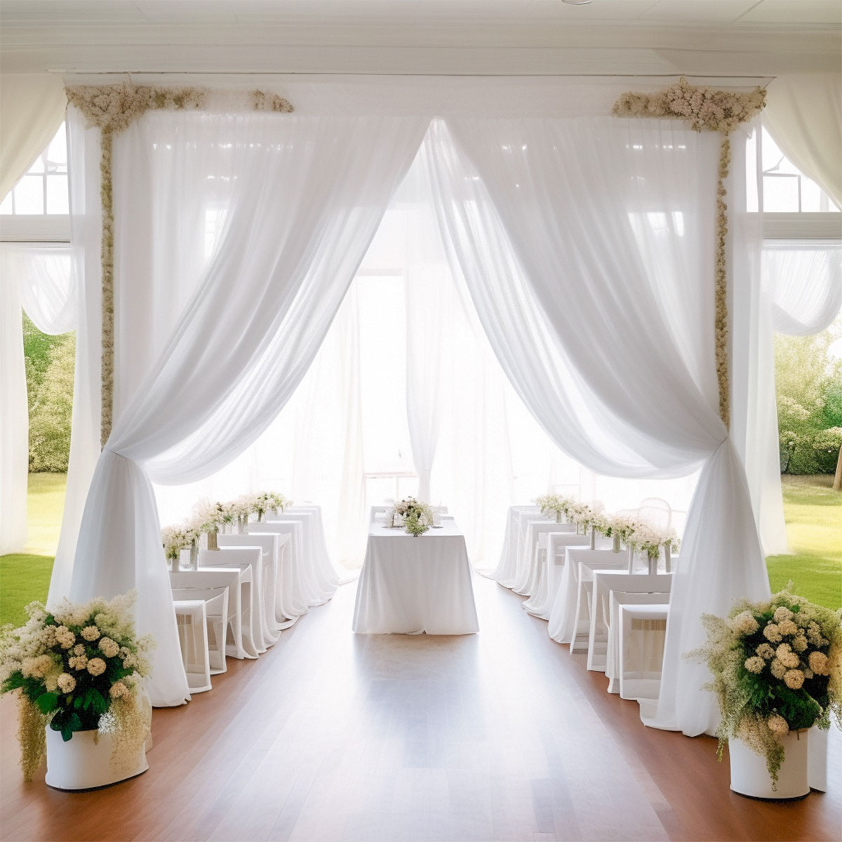 White Wedding Decoration Tulle - Chair Sash Organza 评论和价格
