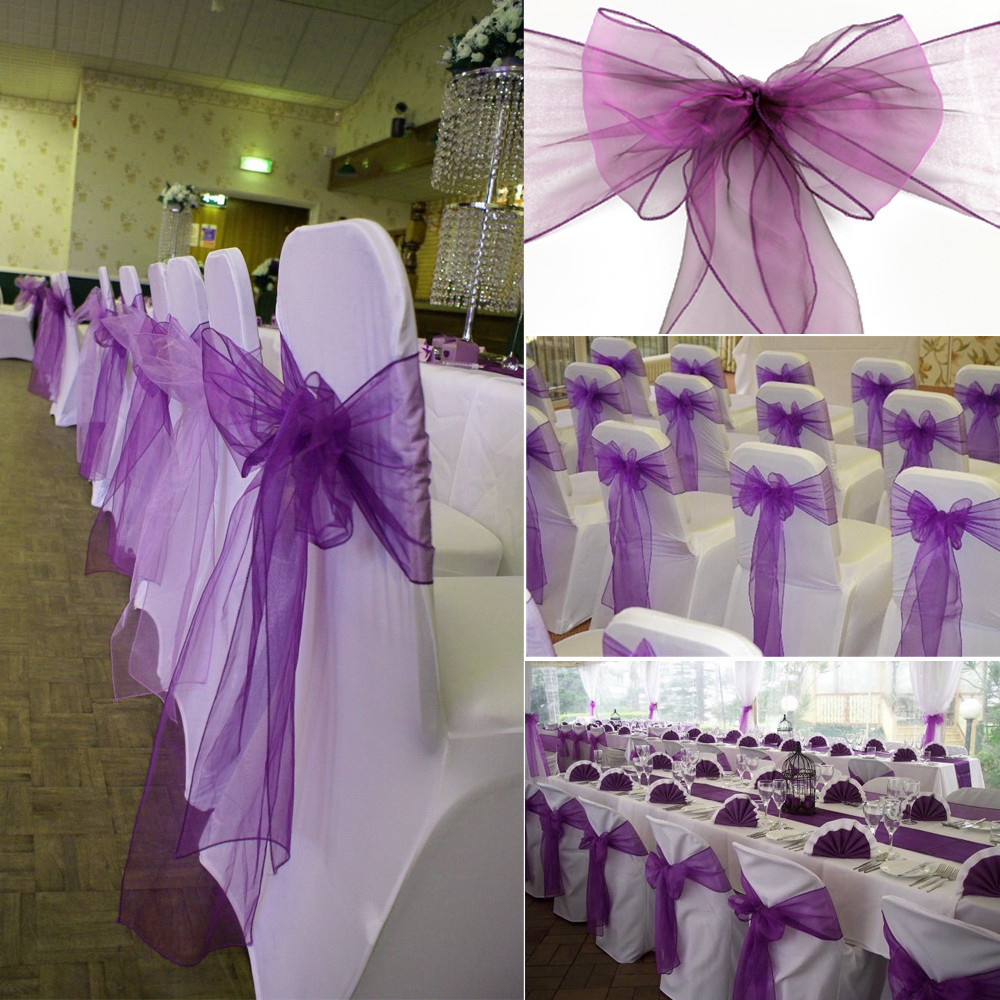 1pcs Organza Chair Sashes Knot - Chair Sash Organza 评论和价格